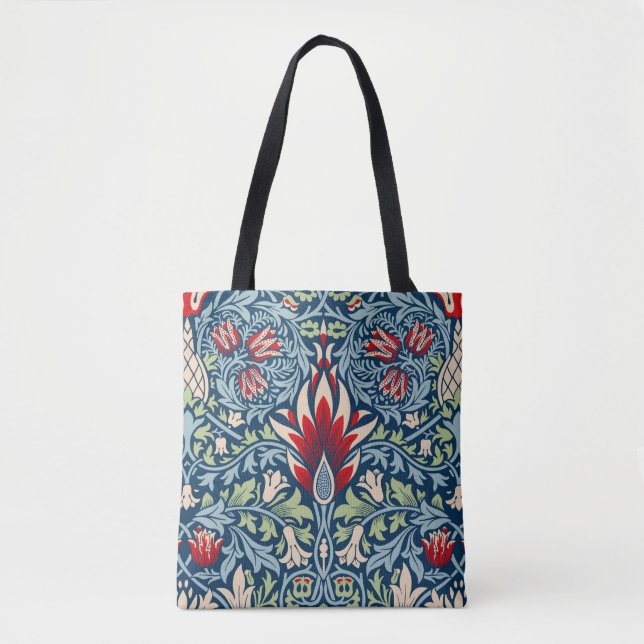 William Morris Snakeshead Fritillary Floral Design Tote Bag (Front)