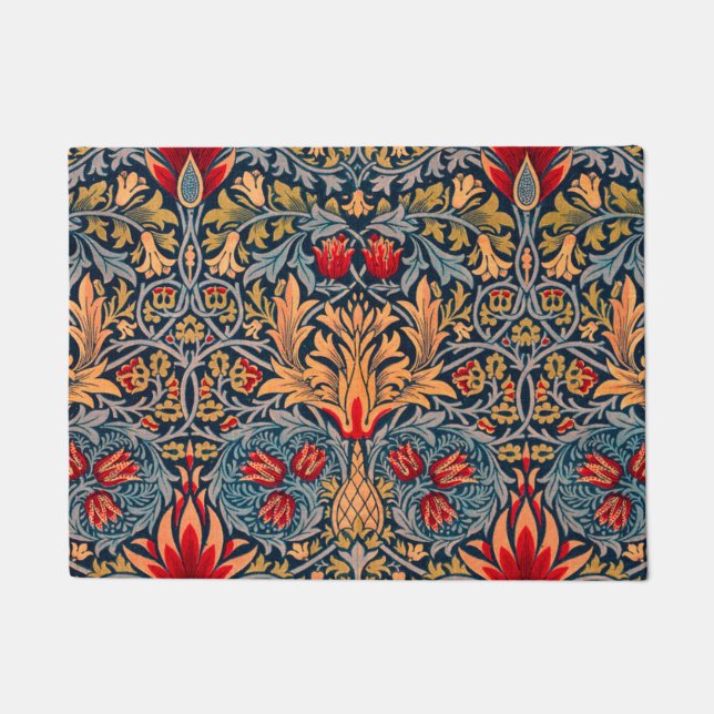 William Morris Snakeshead Red Version Doormat (Front)