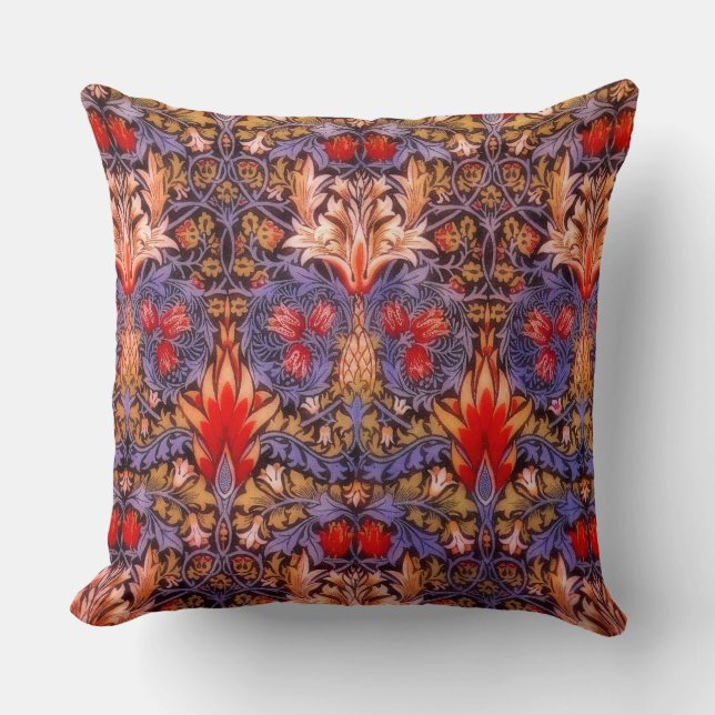 William Morris Snakeshead Vintage Floral Cushion (Front)