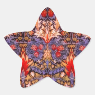 William Morris Snakeshead Vintage Floral Star Sticker