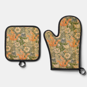 William Morris Spring Compton Flower Festival Oven Mitt & Pot Holder Set