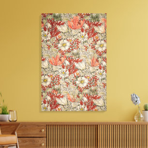 William Morris Spring Compton Flower Vintage Red Canvas Print