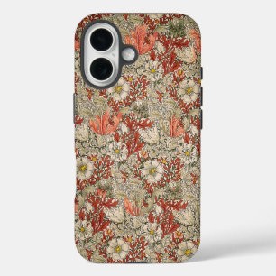 William Morris Spring Compton Flower Vintage Red iPhone 16 Case