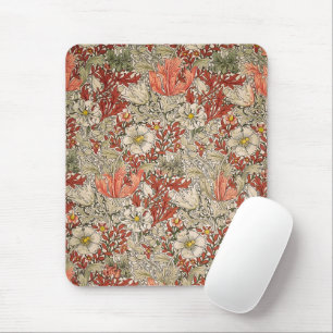 William Morris Spring Compton Flower Vintage Red Mouse Mat