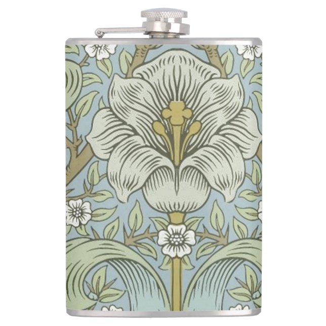 William Morris Spring Thicket: Antique Floral Hip Flask (Front)