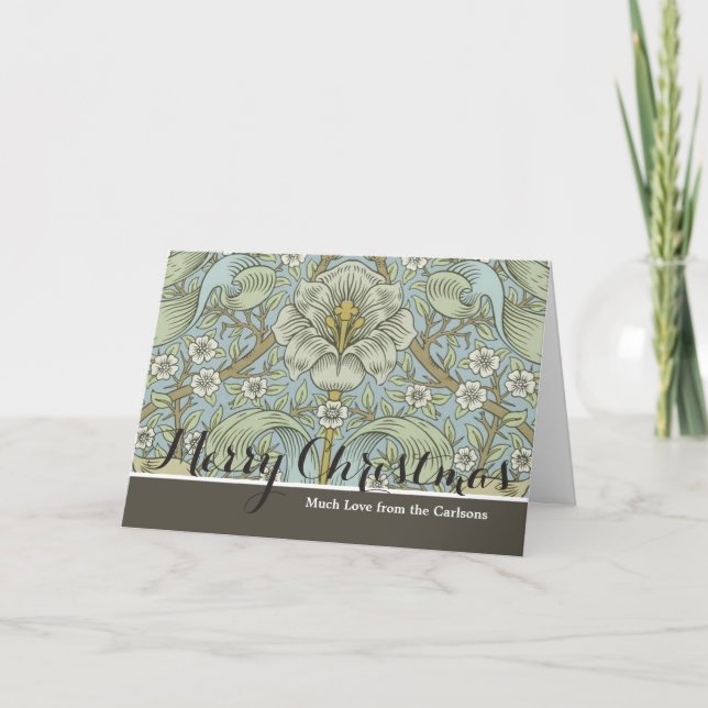 William Morris Spring Thicket: Antique Floral Holiday Card (Front)