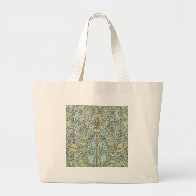 William Morris Spring Thicket: Antique Floral Large Tote Bag (Front)