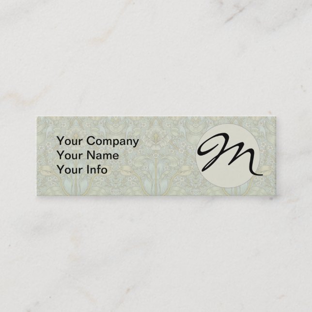 William Morris Spring Thicket: Antique Floral Mini Business Card (Front)