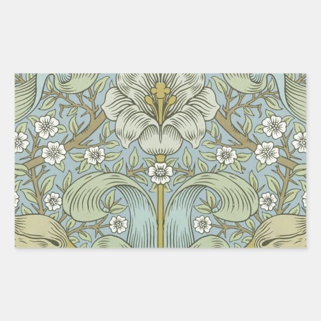 William Morris Spring Thicket: Antique Floral Rectangular Sticker (Front)