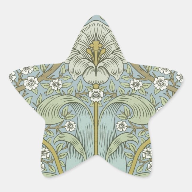 William Morris Spring Thicket: Antique Floral Star Sticker (Front)
