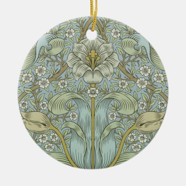 William Morris Spring Thicket Classic Pattern Ceramic Tree Decoration (Front)
