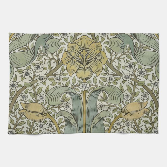 William Morris Spring Thicket Classic Pattern Tea Towel (Horizontal)