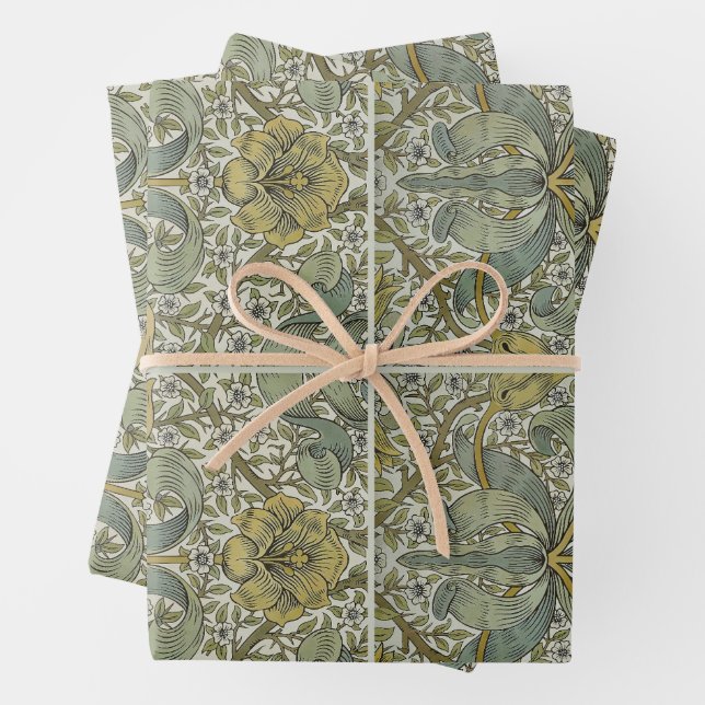 William Morris Spring Thicket Classic Pattern Wrapping Paper Sheet (In situ)