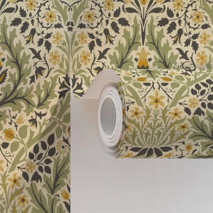 William Morris Spring Thicket - Olive Green Wallpaper