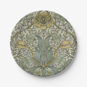William Morris Spring Thicket Yellow Floral Art Paper Plate