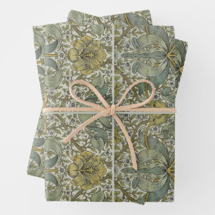 William Morris Spring Thicket Yellow Floral Art Wrapping Paper Sheet