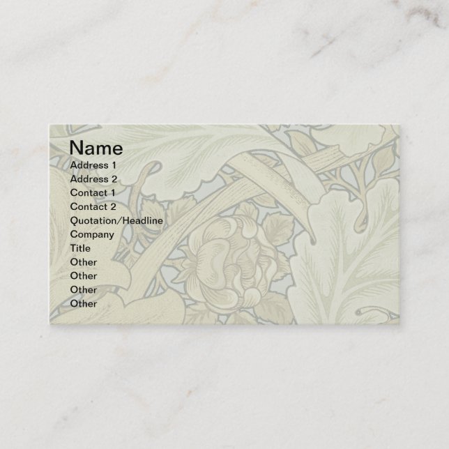 William Morris St James Acanthus Wallpaper Business Card (Front)