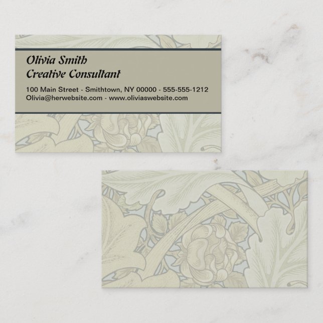 William Morris St James Acanthus Wallpaper Business Card (Front/Back)