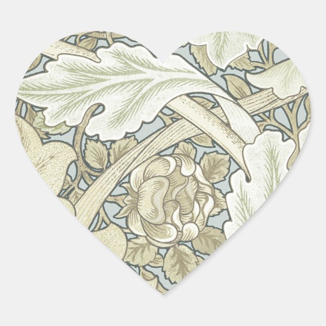 William Morris St James Acanthus Wallpaper Heart Sticker (Front)