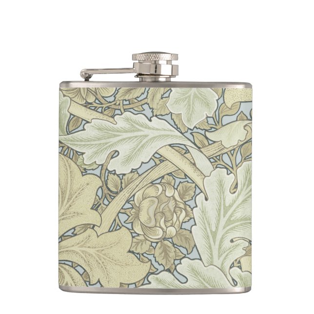 William Morris St James Acanthus Wallpaper Hip Flask (Front)