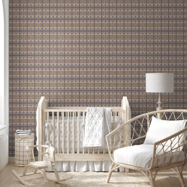 William * Morris Steel Blue Beige  Wallpaper (Kids)