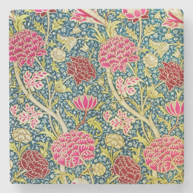 William Morris Stone Coaster, Antique Cray Design Coaster (Front)