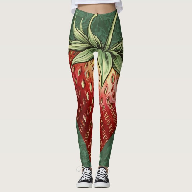 William Morris Strawberry Leggings (Front)