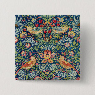William Morris - Strawberry Thief 15 Cm Square Badge