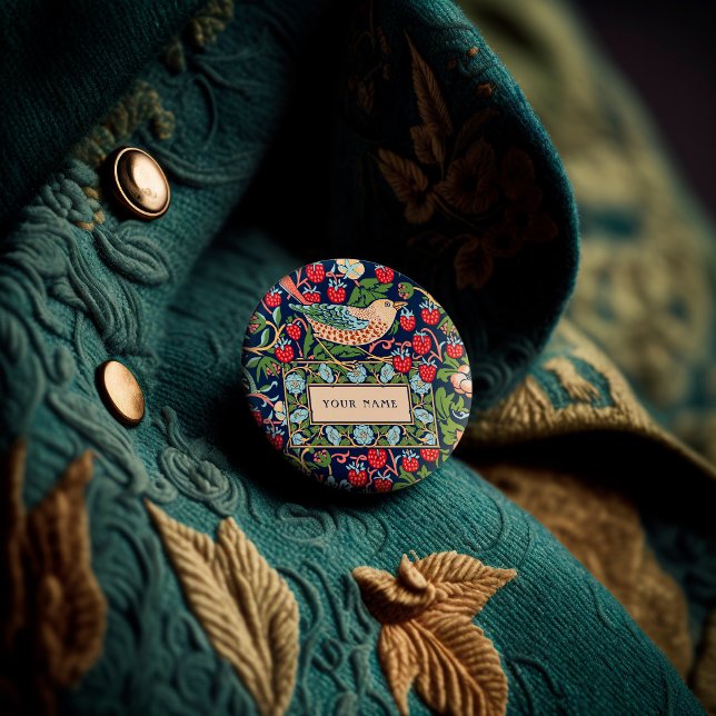William Morris Strawberry Thief 3 Cm Round Badge (Creator Uploaded)