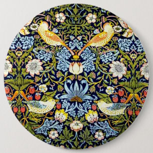 William Morris, Strawberry Thief, 6 Cm Round Badge