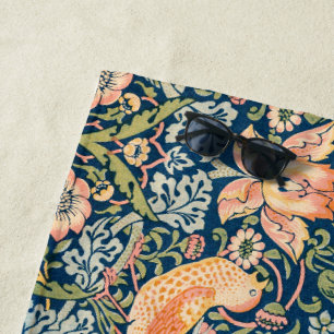 William Morris Strawberry Thief beach towel