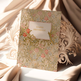 William Morris Strawberry Thief Birthday Card