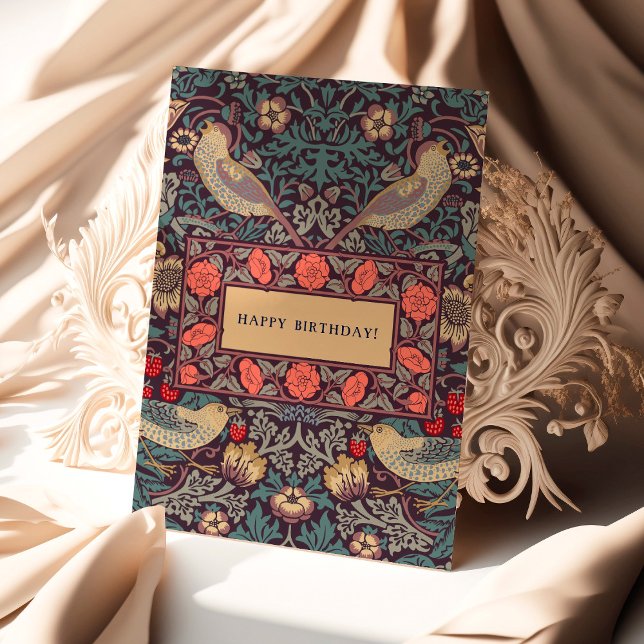 William Morris Strawberry Thief Birthday Card (Creator Uploaded)