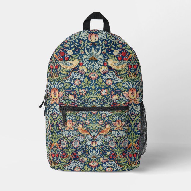 William Morris Strawberry Thief Cute Backpack (Front)