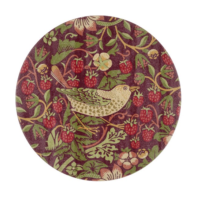 William Morris Strawberry Thief Cutting Board (Front)