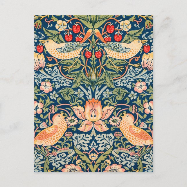 William Morris Strawberry Thief Design Postcard (Front)