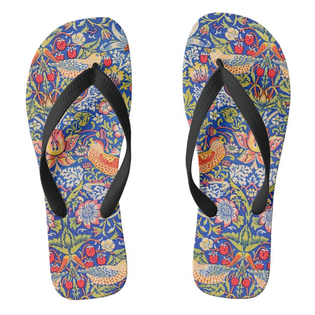 William Morris Strawberry thief famous painting Flip Flops (Footbed)