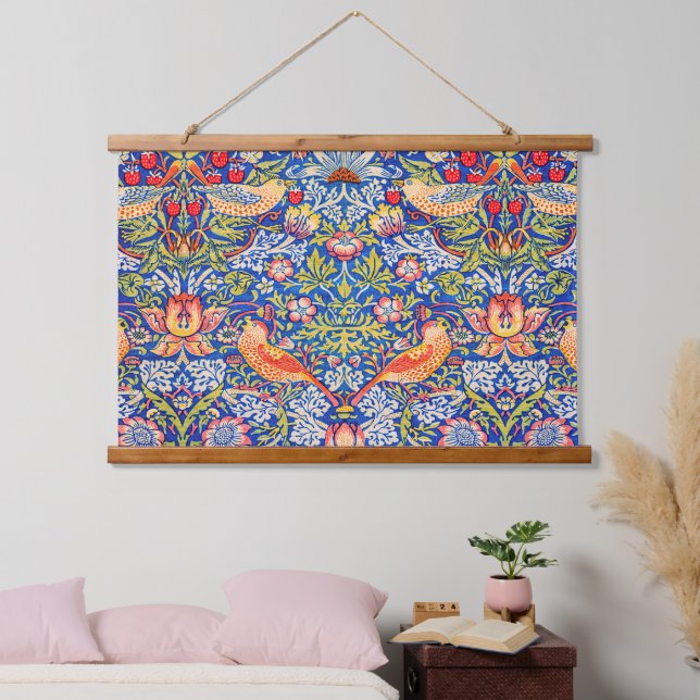 William Morris Strawberry thief famous painting Hanging Tapestry (Bedroom)