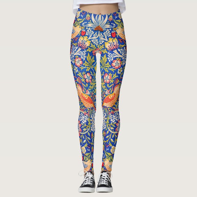 William Morris Strawberry thief famous painting  Leggings (Front)