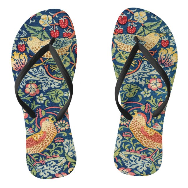 William Morris - Strawberry Thief Flip Flops (Footbed)