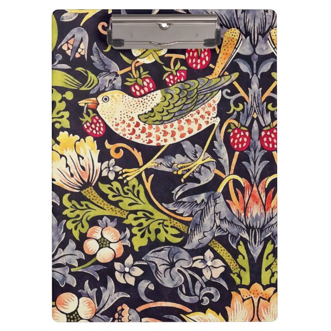 William Morris Strawberry Thief Floral Art Nouveau Clipboard (Front)