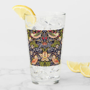 William Morris Strawberry Thief Floral Art Nouveau Glass