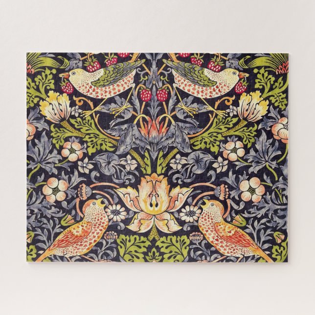 William Morris Strawberry Thief Floral Art Nouveau Jigsaw Puzzle (Horizontal)