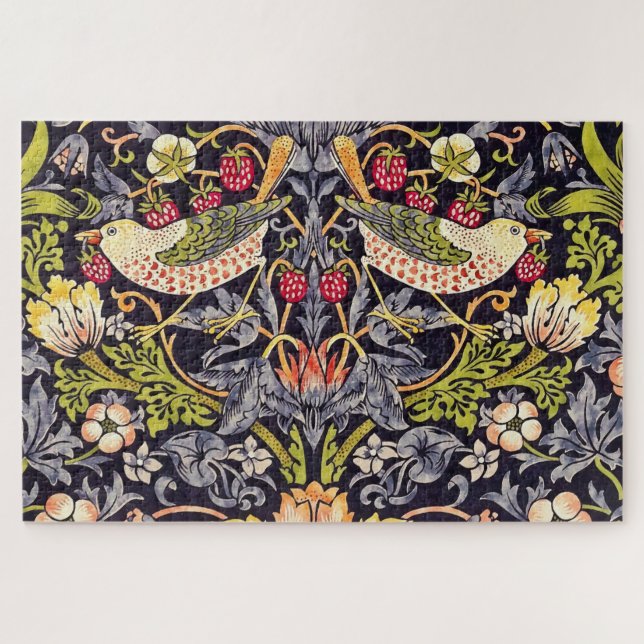 William Morris Strawberry Thief Floral Art Nouveau Jigsaw Puzzle (Horizontal)