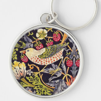 William Morris Strawberry Thief Floral Art Nouveau Key Ring