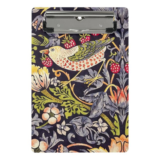William Morris Strawberry Thief Floral Art Nouveau Mini Clipboard (Front)