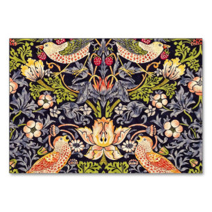 William Morris Strawberry Thief Floral Art Nouveau Table Number