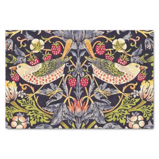 Image of William Morris Strawberry Thief Floral Art Nouveau Tissue Paper