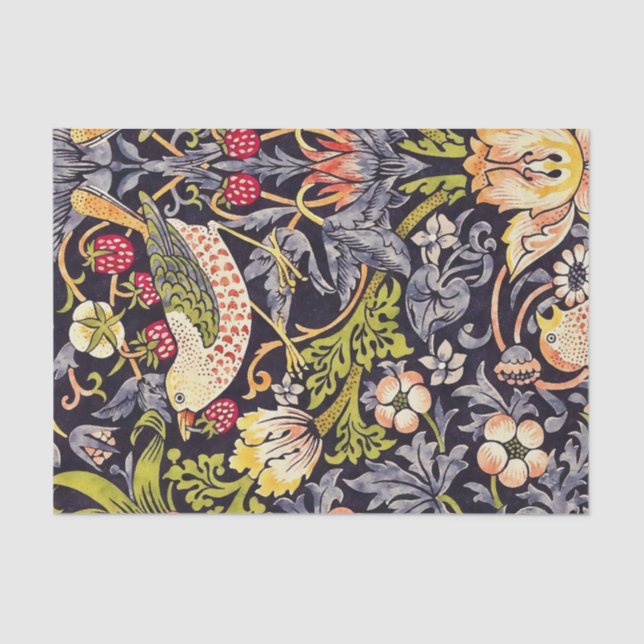 William Morris Strawberry Thief Floral Art Nouveau Tissue Paper (Front)