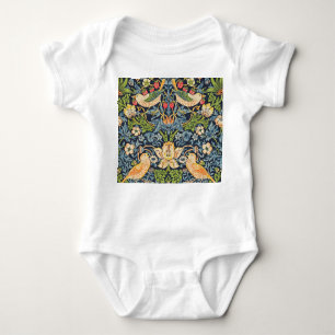 William Morris Strawberry Thief Floral Pattern Baby Bodysuit